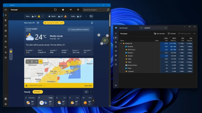Weather app consume more than 1 GB RAM