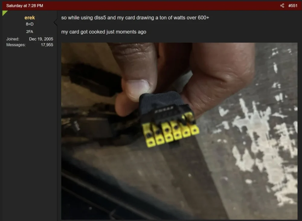 dlss5 melted connector 2