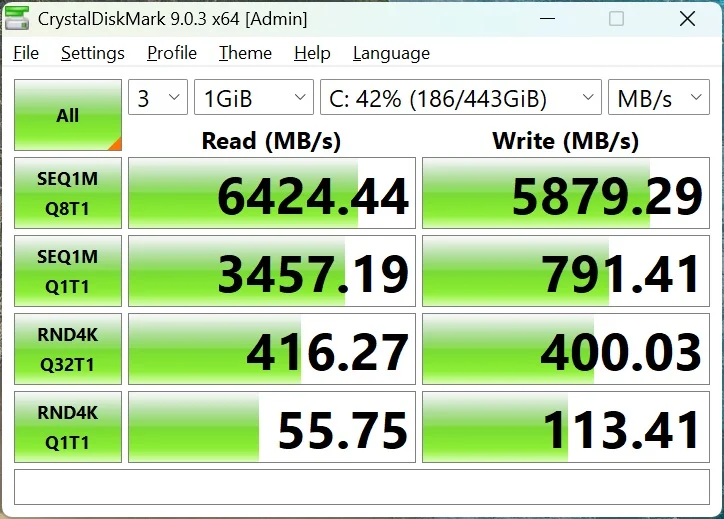 MSI Crosshair 16 HX E14W NVMe Storage Performance